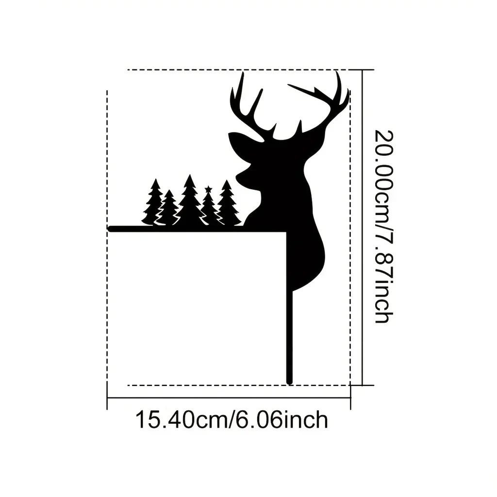 

HELLOYOUNG Moose Silhouette Home Decorative Wall Stickers Door Corner Decoration Door Frame Corner Art Metal Wall Hanging Decor