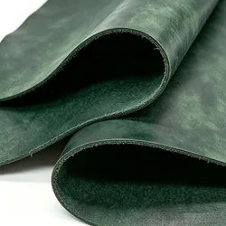 Premium Full - Grain Vintage Oil - Tanned Crazy Horse Leather - 29x31cm (Green)