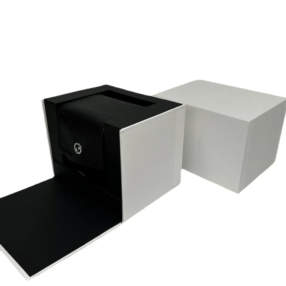 Factory Wholesale Black Leather Iw Original Watch Box With Booklet Luxury Brand Portable Boxes Card Can Custom AAA Watches Gift