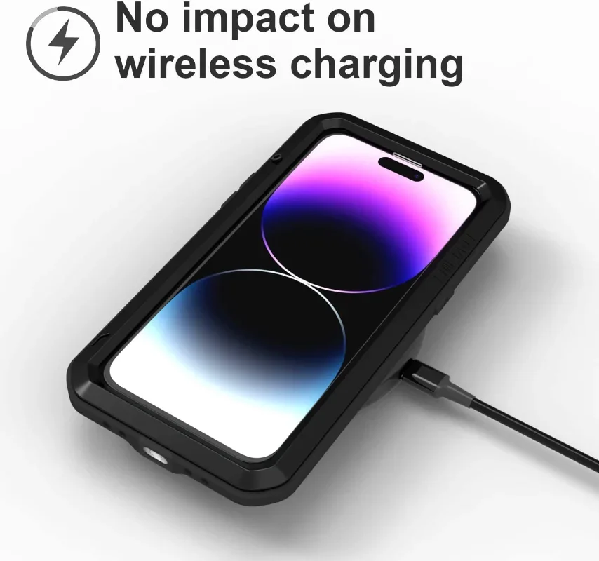 LOVE MEI Heavy Duty Military Tough Armor Metal Case for iPhone 14Pro Max 14Plus Full Body Protection Cover Hybrid Hard Aluminum