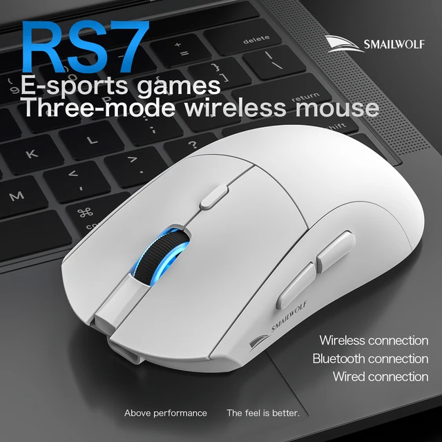 SMAILWOLF RS7 Bluetooth souris de jeu sans fil PAW3311 macro pilote ordinateur portable ordinateur de bureau jeu de bureau 20000dpi 2 SMAILWOLF RS7 Bluetooth souris de jeu sans fil PAW3311 macro pilote ordinateur portable ordinateur de bureau jeu de bureau 20000dpi 2