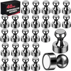 Powerful Black Neodymium Magnetic Push Pins - 12x16mm (40Pcs Black)