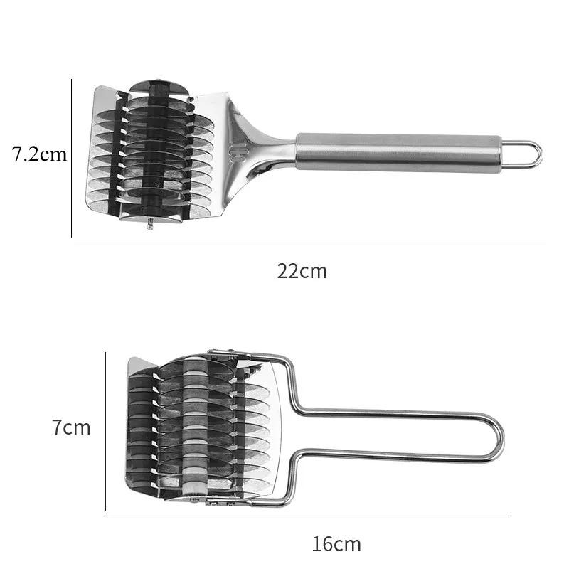 Noodle Cutter Household Manual Stainless Steel Noodle Cutter Machine Instant Dough Garlic Ginger Roller Cut Knife Makers Kitchen Pasta Tools