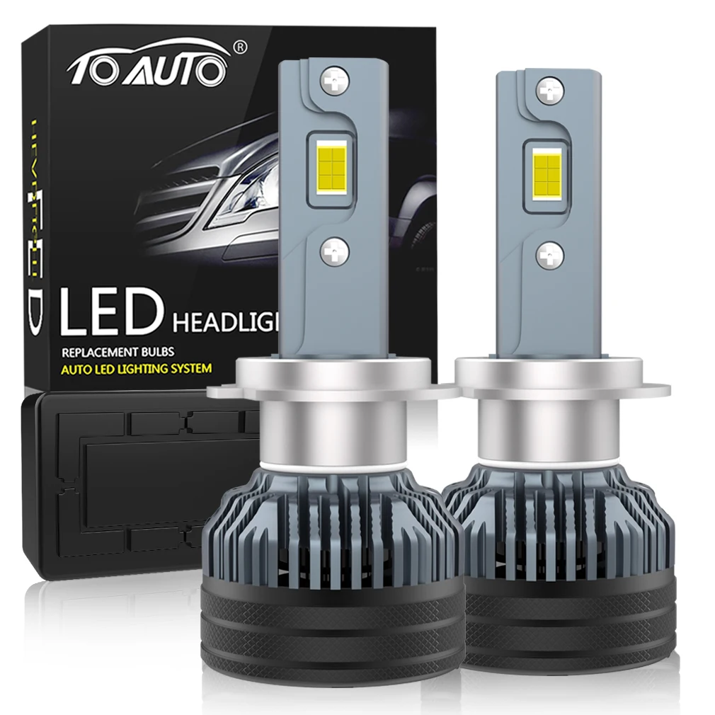 H7 LED 헤드라이트 전구 슈퍼 브라이트 캔버스 자동 헤드램프(CSP 칩 포함) 팬 터보 라이트 6000K 12V