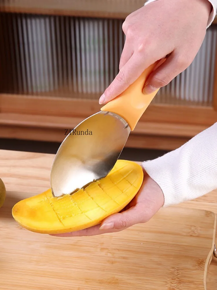 *Mango spoon diced eating watermelon avocado chopping special knife stainless steel fruit segmentation digging mold