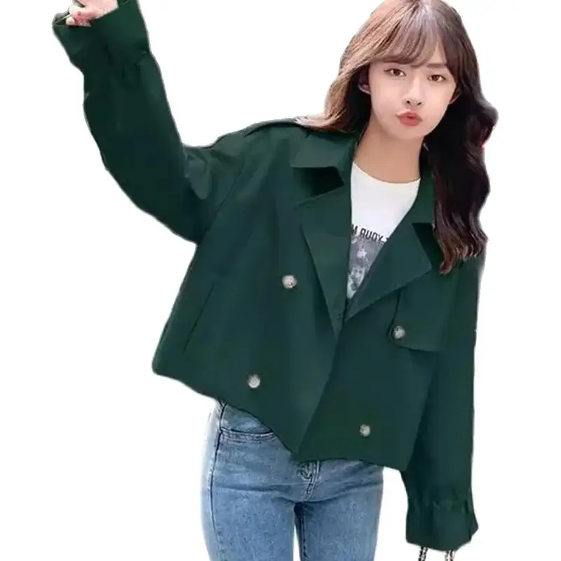 2024 Spring and Autumn Women's Wear Small and Short Korean Edition Loose British Casual Design Sense Small and Versatile Coat WF