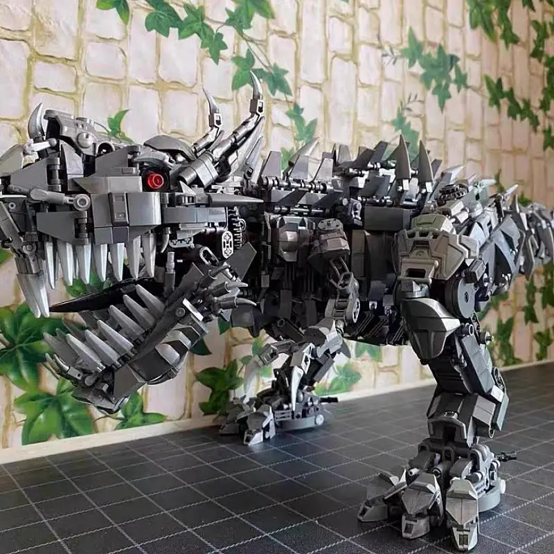 Jurassic Dinosaur World Large Mechanical Tyrannosaurus Rex Building Blocks Modello T-Rex Con Mattoni Di Luci Per Giocattoli Regalo Per Bambini