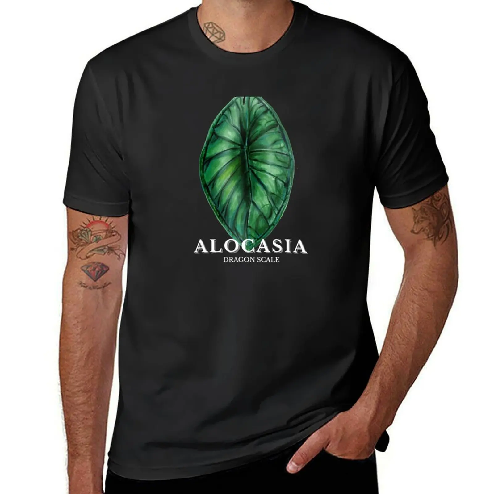 Alocasia-Camiseta de Dragon Scale para hombre, camisa de Arte de planta de casa, I Love Alocasia Bundle, Black new edition, camisetas gráficas grandes y altas