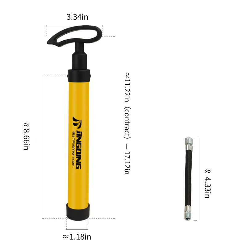 Ball Air Pump Ball Inflator Handheld Air Pump Hand With Needles & Nozzles Portable Basketball Inflator For Soccer