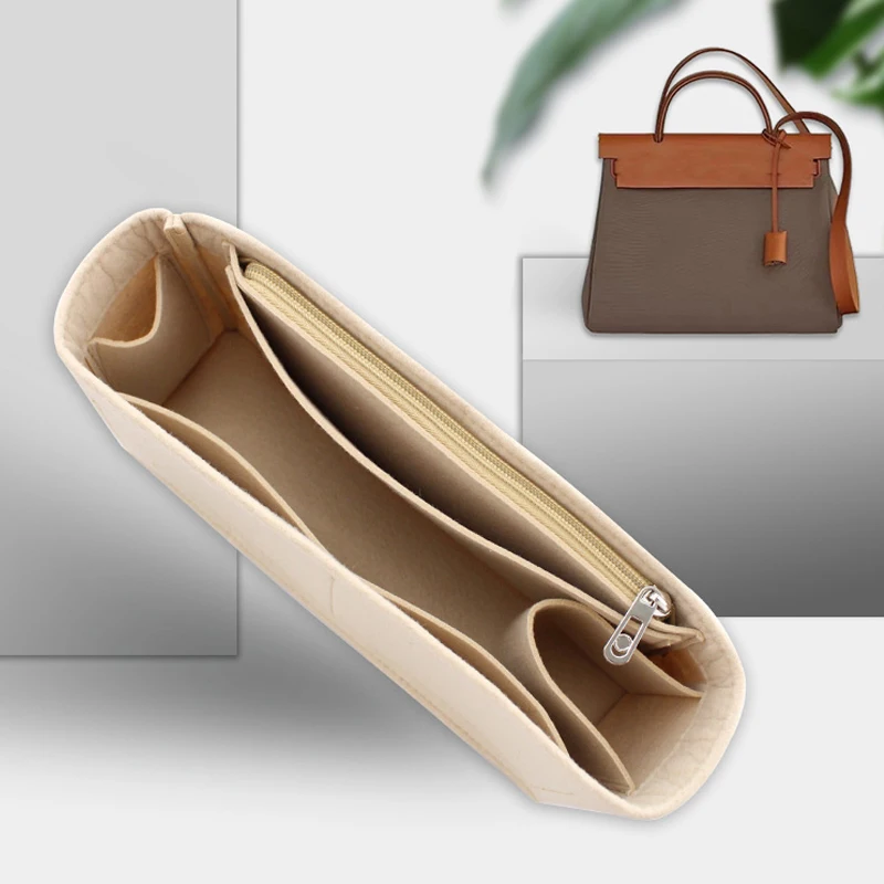 Organizer Inserts Fits For HERBAG Felt Cloth Bag Liner Hangbag Travel Storage Bags Makeup Cosmetic Bag Tote Storage Base Shaper 6