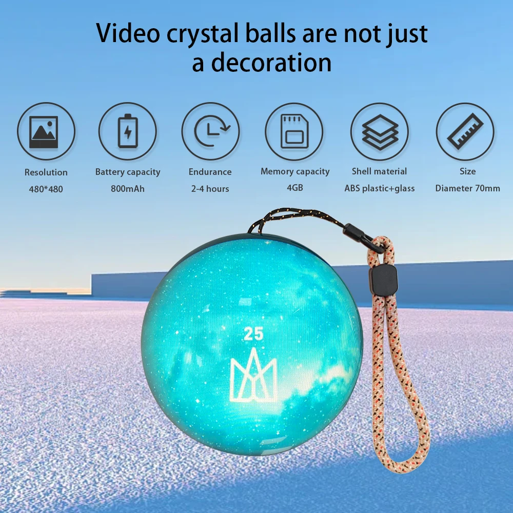 Creative 3D Crystal Ball Video Play Display Room Desktop Art Aesthetics  Kawaii Children's Home Decoration Accessories Gifts - AliExpress