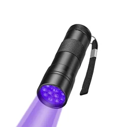 Compact Waterproof UV Blacklight Flashlight - 12 LED Mini Torch - 1 pack