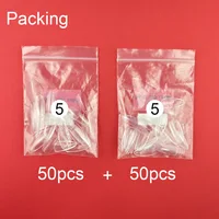 B38 100 Pièces Embouts en Gel Souple PMMA Taille Unique Faux Ongles Recharge Forme Amande Couverture Complète Extension d'Ongles Présentoir Vernis 6