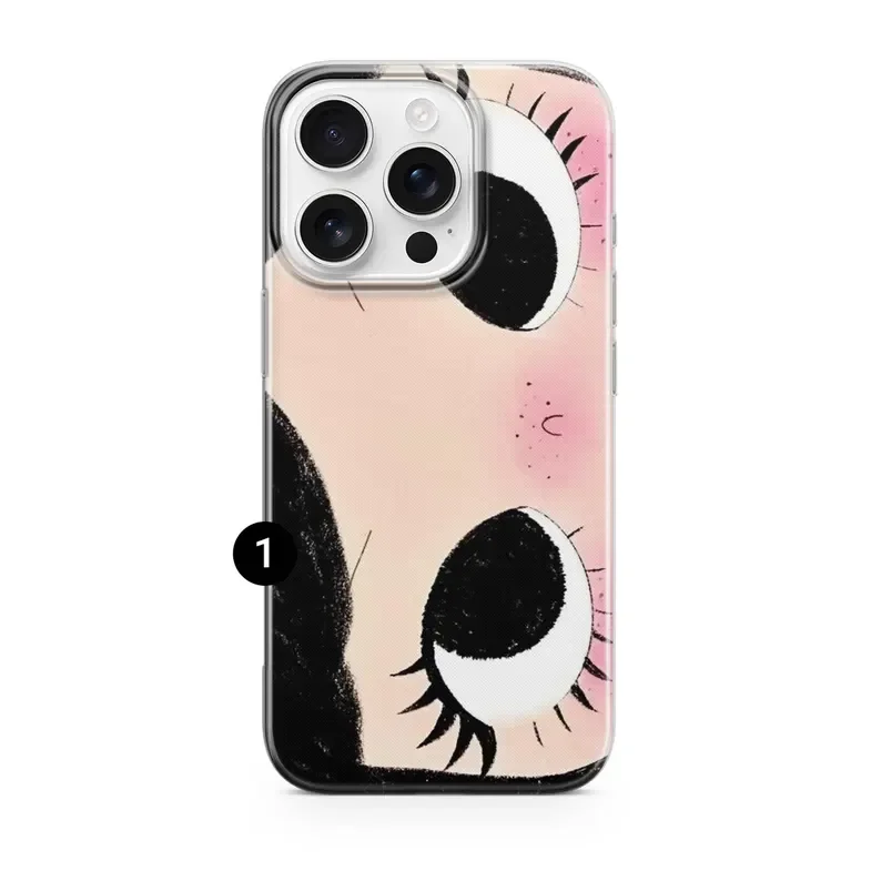 Cartoon Big Eyes Girl Phone Case For iPhone 17 16 16e 15 14 13 12 11 Mini Pro Max X XR XSMax 7 8 Air Plus Transparent Back Cover 2