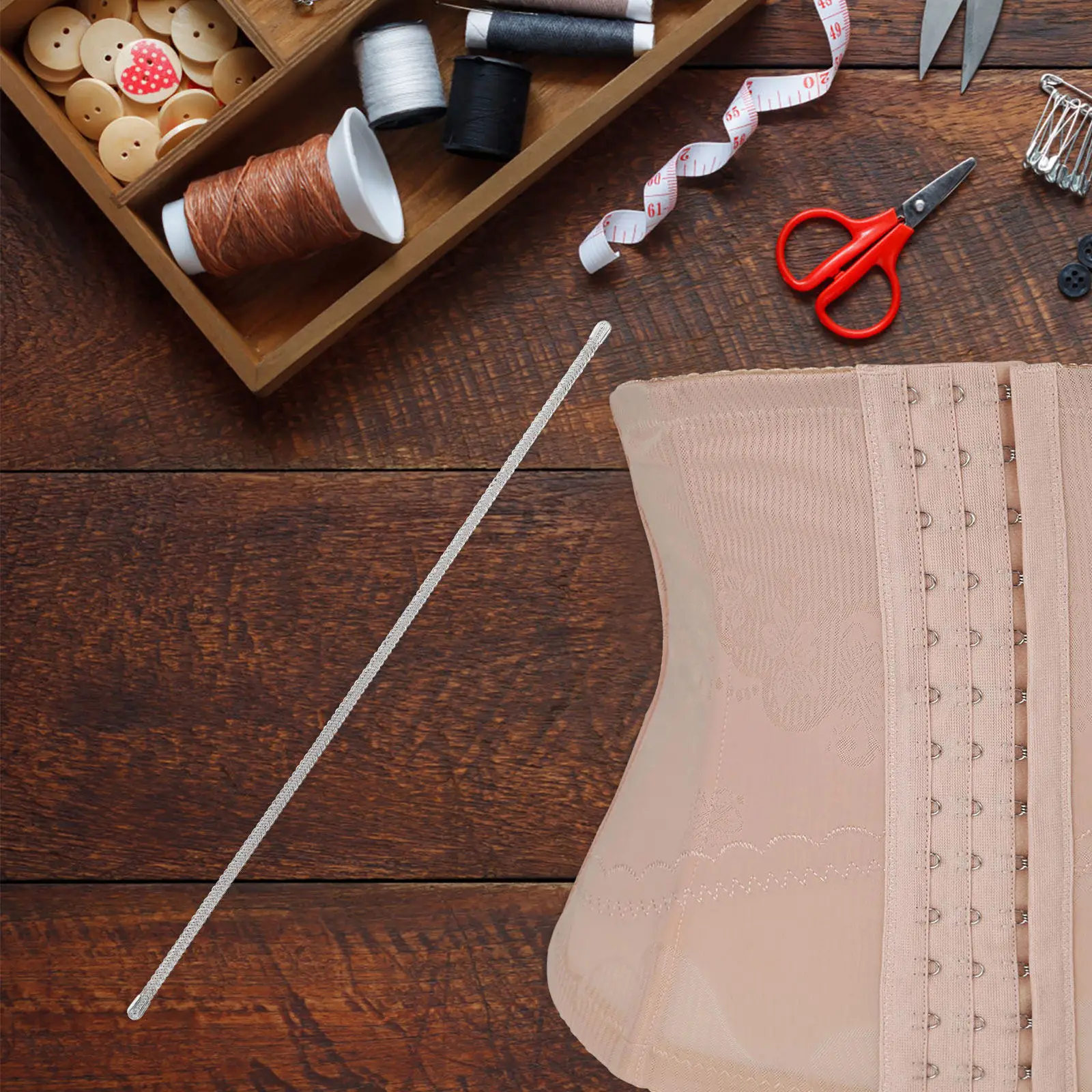 25개 스파이럴 스틸 본닝 메탈 코르셋 본닝, 코르셋 드레스 재봉용 DIY 내마모성 용품 의류 액세서리