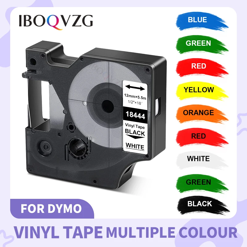 

IBOQVZG for Dymo Rhino Label Tape 18444 18431 18443 Vinyl Industrial Tapes 18432 18445 18433 for Dymo 5200 4200 6000 Label Maker