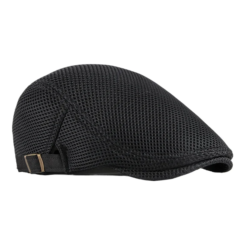 Casual Hat Men Mesh Newsboy Caps British Painters Hats Spring and Summer Ventilate Berets Adjustable Flat Cap Hip Hop Berets