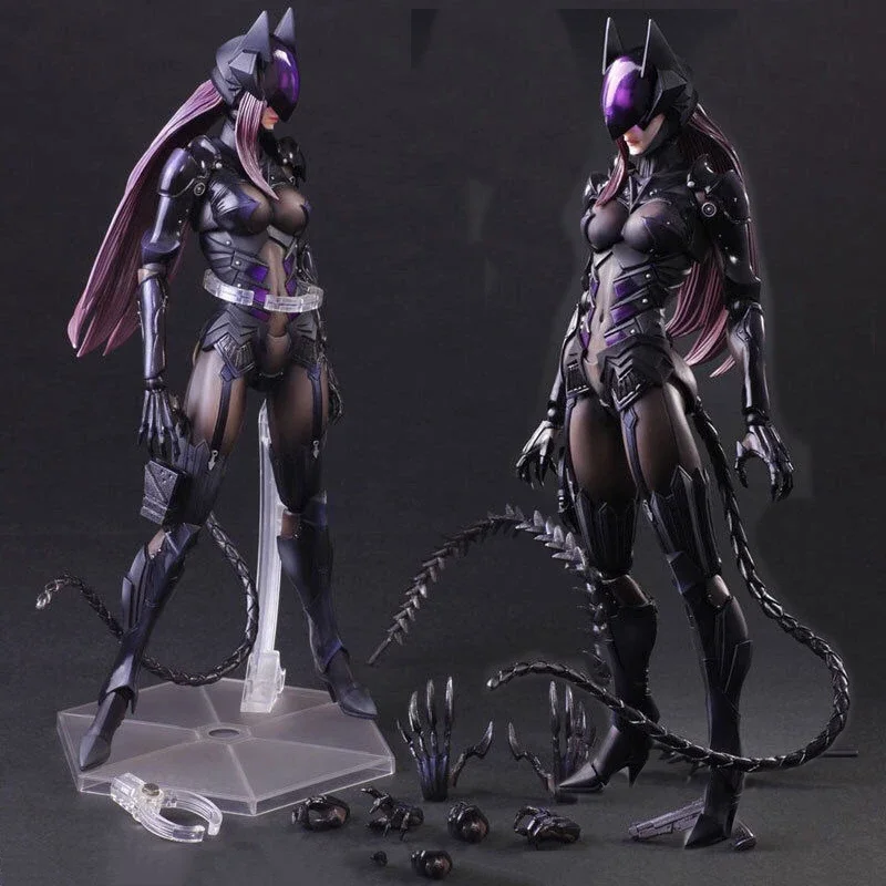 Anime Batman Variant Play Arts Kai Dc Comics By Tetsuya Nomura Catwoman Action Figure 26Cm Pvc Da Collezione Anime Model Doll Toys