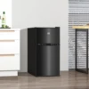 HOMCOM 3.2 Cu.Ft Mini Fridge with Freezer, Double Door Compact Refrigerator with Adjustable Thermostat, Shelf and Reversible Doo 2