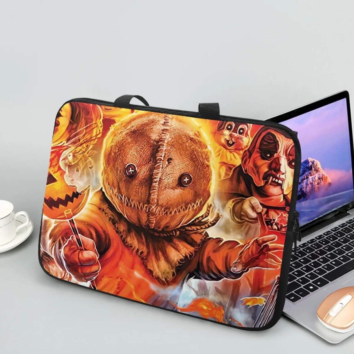 

New Trick Or Treat Doll Laptop Bags Halloween Cartoon Pumpkin Computer Tablet Handbags Travel Universal Case Cover Pouches Сумка