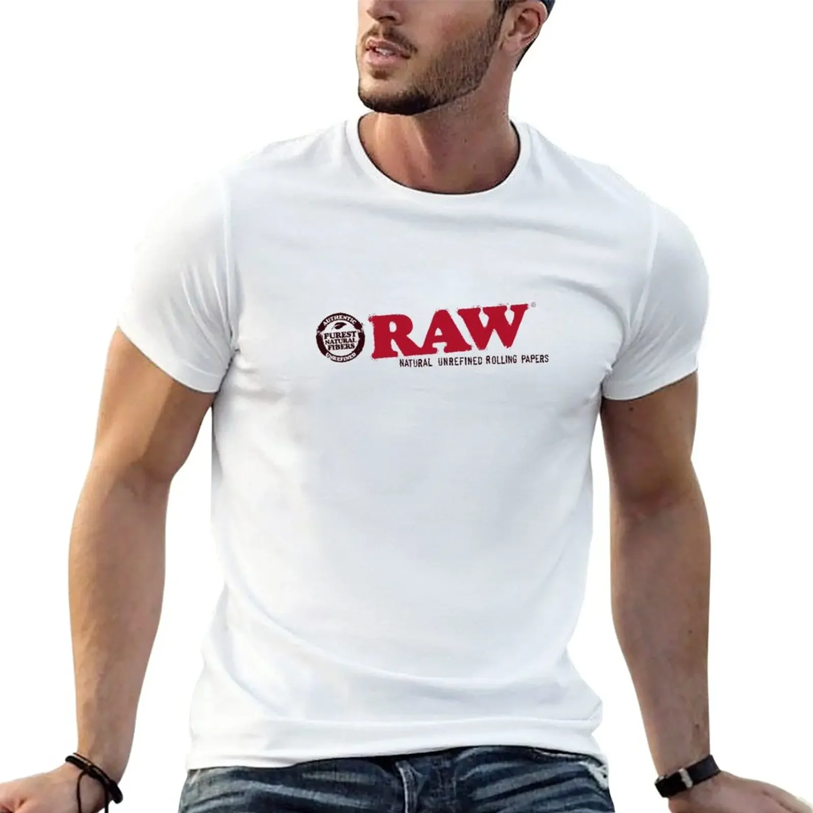 

RAW Logo T-Shirt sweat quick-drying mens white t shirts