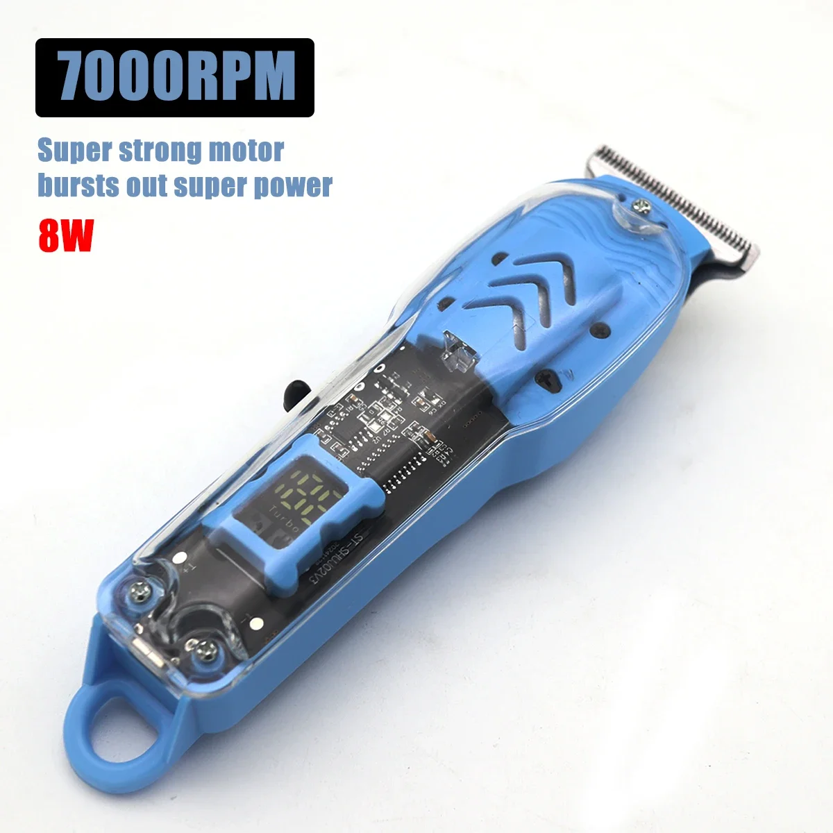 Transparent Body Electric Hair Clipper Professional Trimmer USB Rechargeable Hair Cutting Machine For Men Holiday Gift For Him