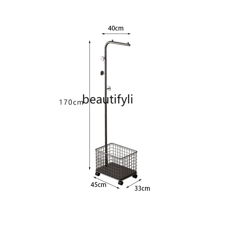 zqItalian Simple Clothes Rack Floor Bedroom Coat Rack Storage Rack Simple Vertical Bag Hanging Rack