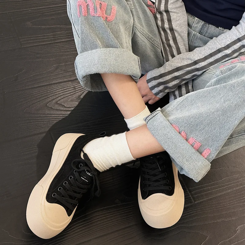 Thick soled board shoes female wind leopard print retro soft sole leisure 2025 spring and autumn explosive sports increase board 5
