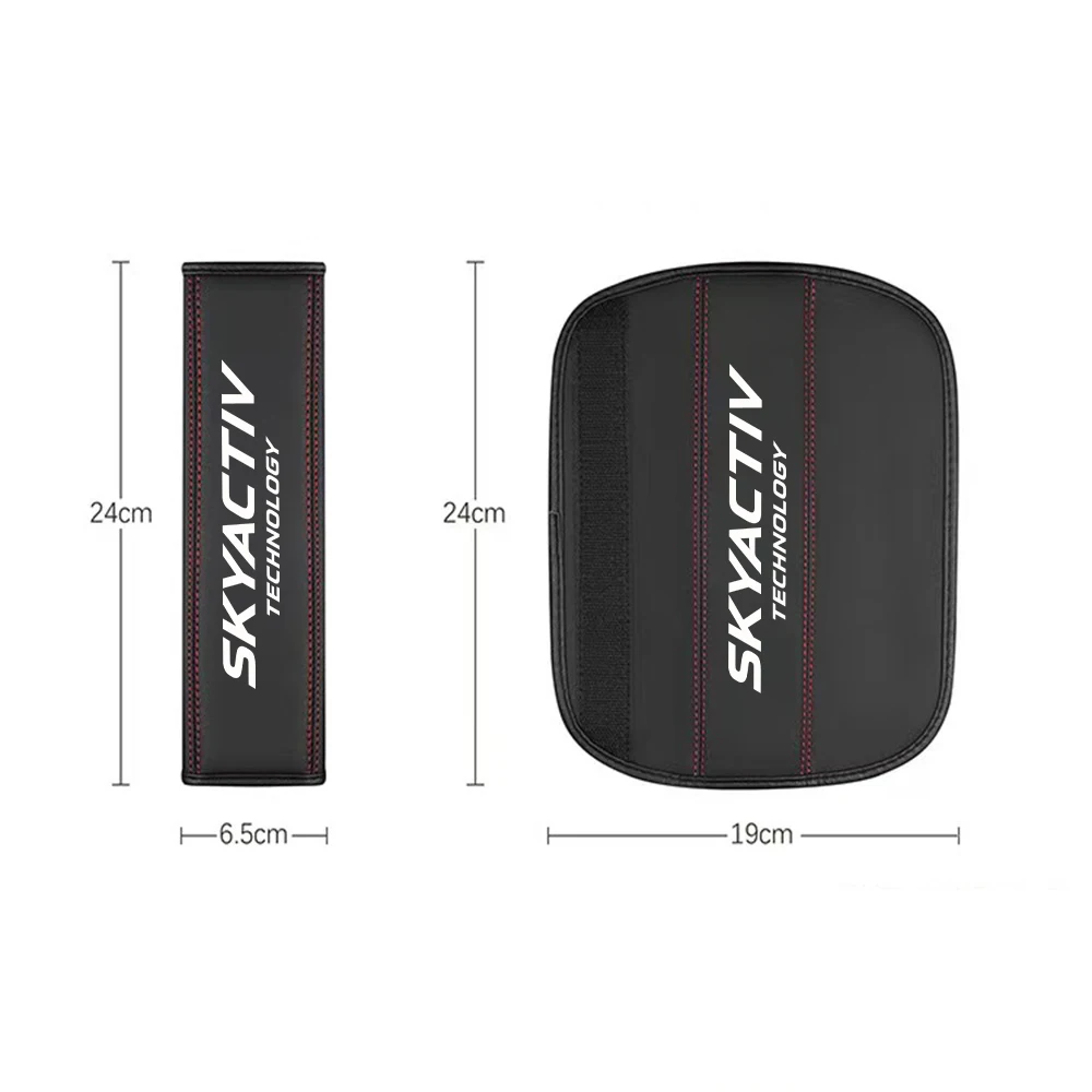 Leather Car Safety Belt Shoulder Cover Pads For Mazda Skyactiv 2 3 Ms 6 Cx5 Mx5 Cx30 Cx9 Miata Atenza Rx8 Car Accessories 2Pcs seat belt covers seat belt protection seat belt protector safety belt shoulder guard car seat belt accessory