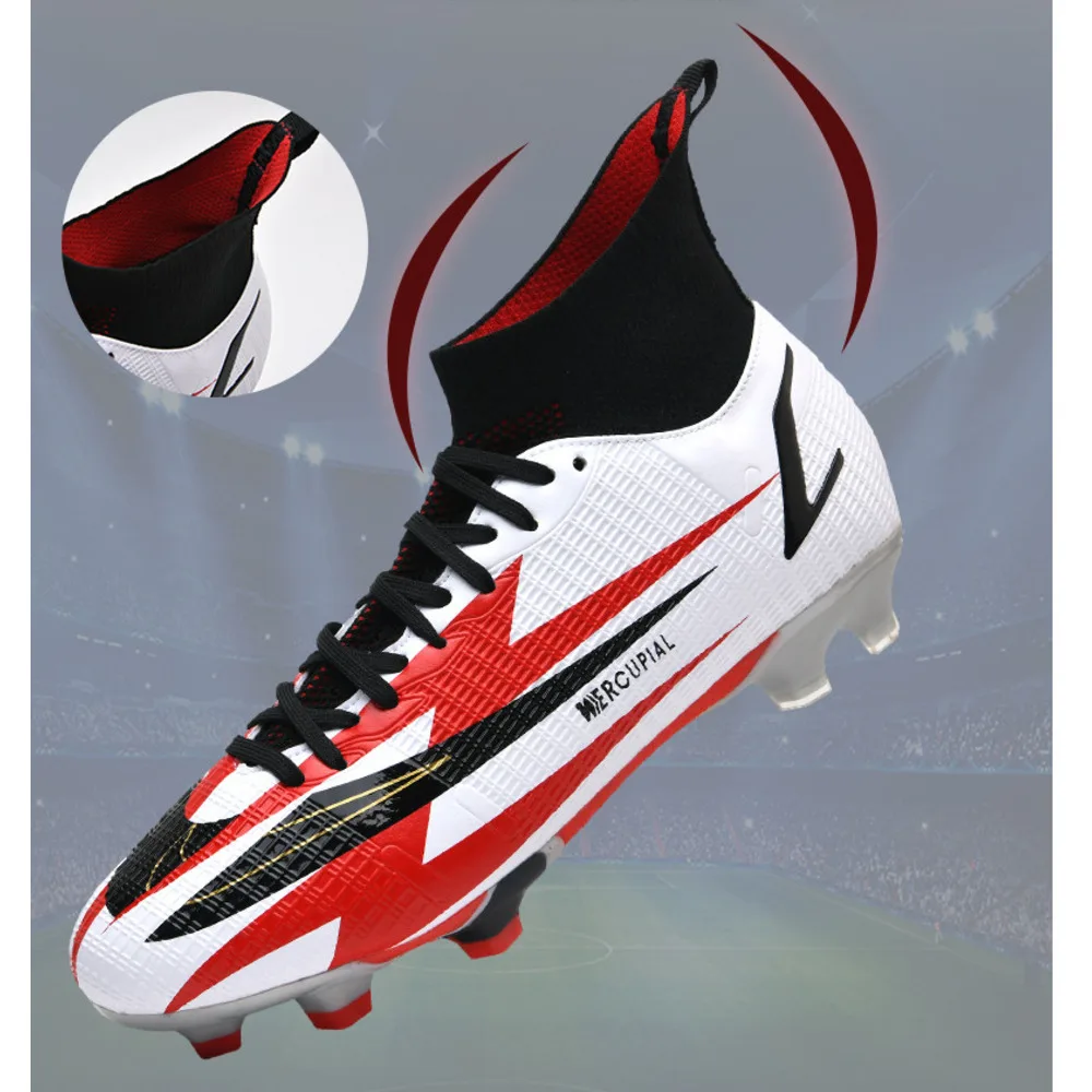 High-Top-Fußballschuhe, fliegende gewebte Socken, Überschuhe, Jungen Mädchen, gebrochener TF-Kunstrasen, AG-Nägel, Wettkampf und_voghion.com