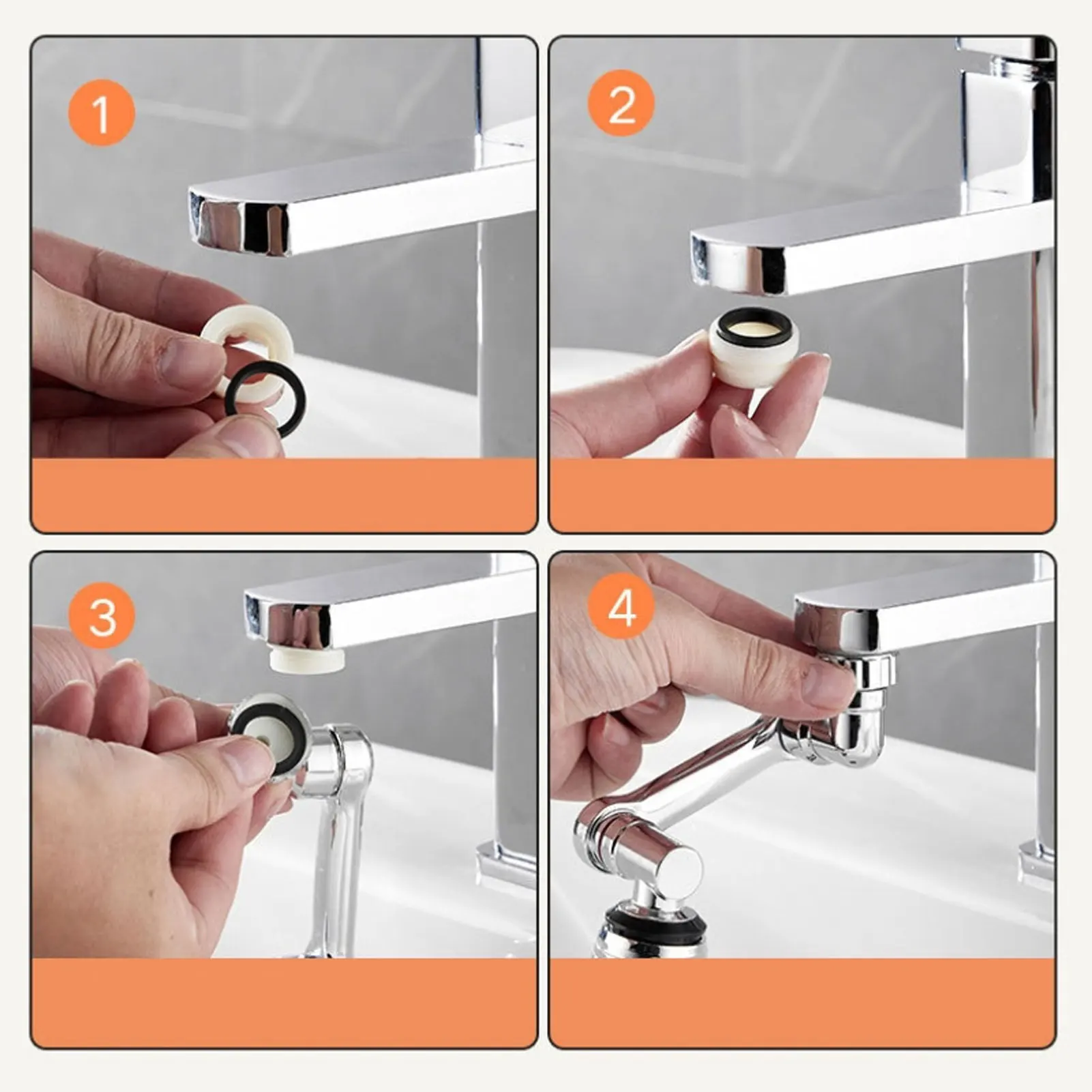 1080 Degree Swivel Faucet Extender ABS Sink Filter Extender For Bathroom Sink Face Wash Attachment