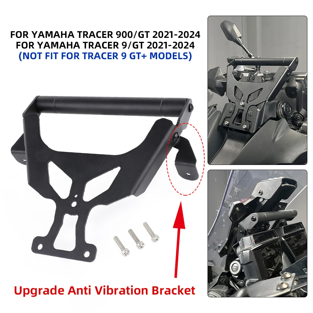 Support GPS Moto Pour Yamaha Tracer 900/9 GT 2021-2025 - Extension De Guidon Anti-Vibrations Pour Téléphone Et Navigation (Noir)