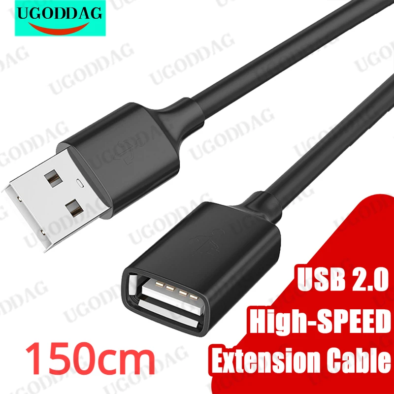 USB 2.0 고속 연장 케이블 남성-여성 데이터 와이어 코드 PC TV 카메라 휴대 전화 USB 모바일 하드 디스크 케이블 1.5M
