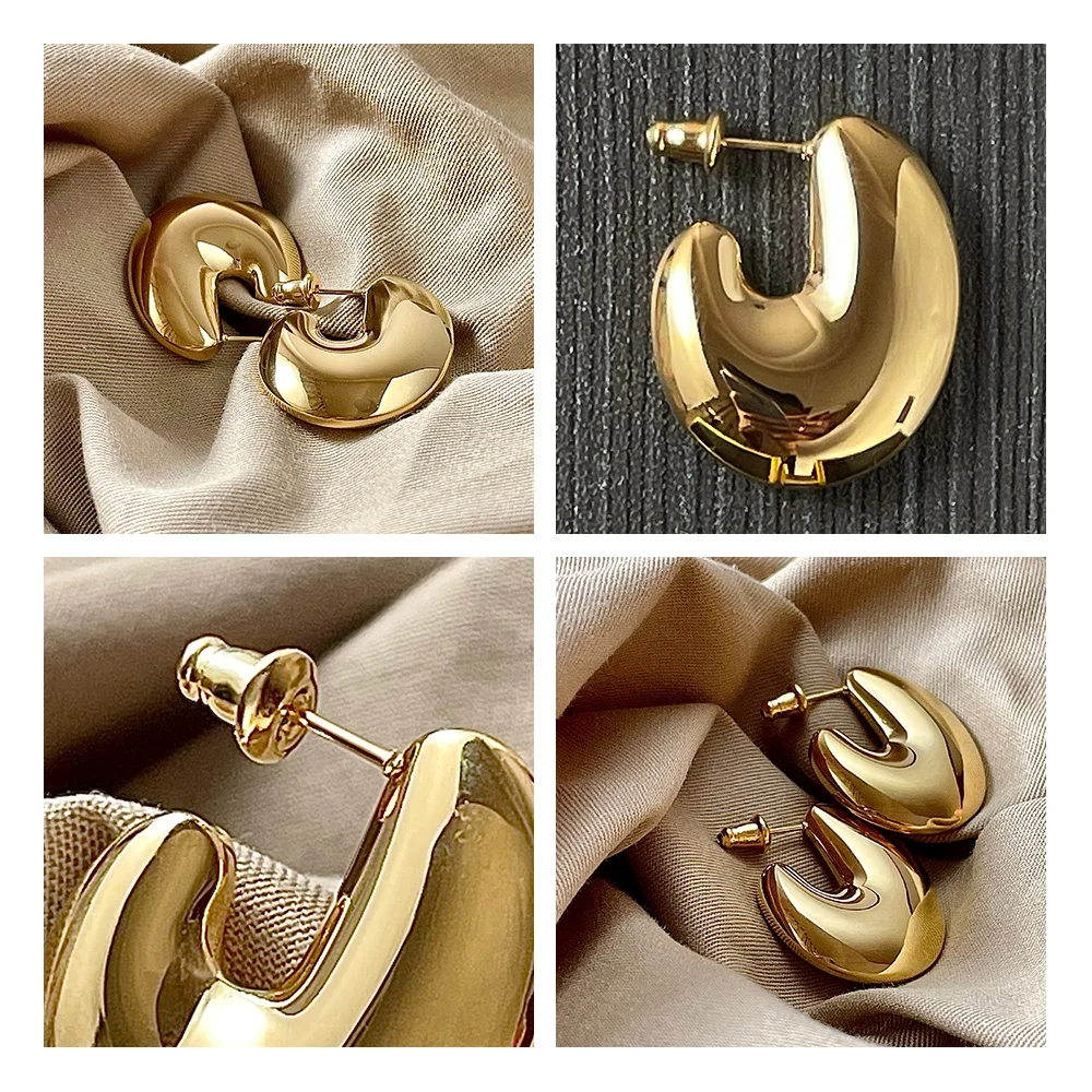 ENFASHION Irregular Stud Earring For Women Gold Color Earings 2021 Stainless Steel Holiday Fashion Jewelry Pendientes E201218