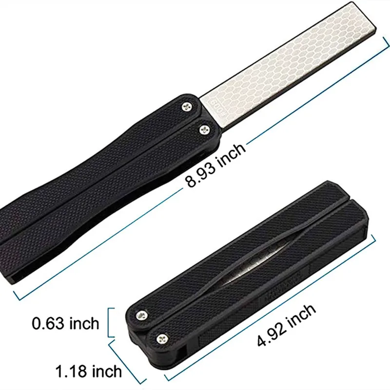 Knife Sharpener Double Sided Folded Pocket Diamond Stone Kitchen Tool