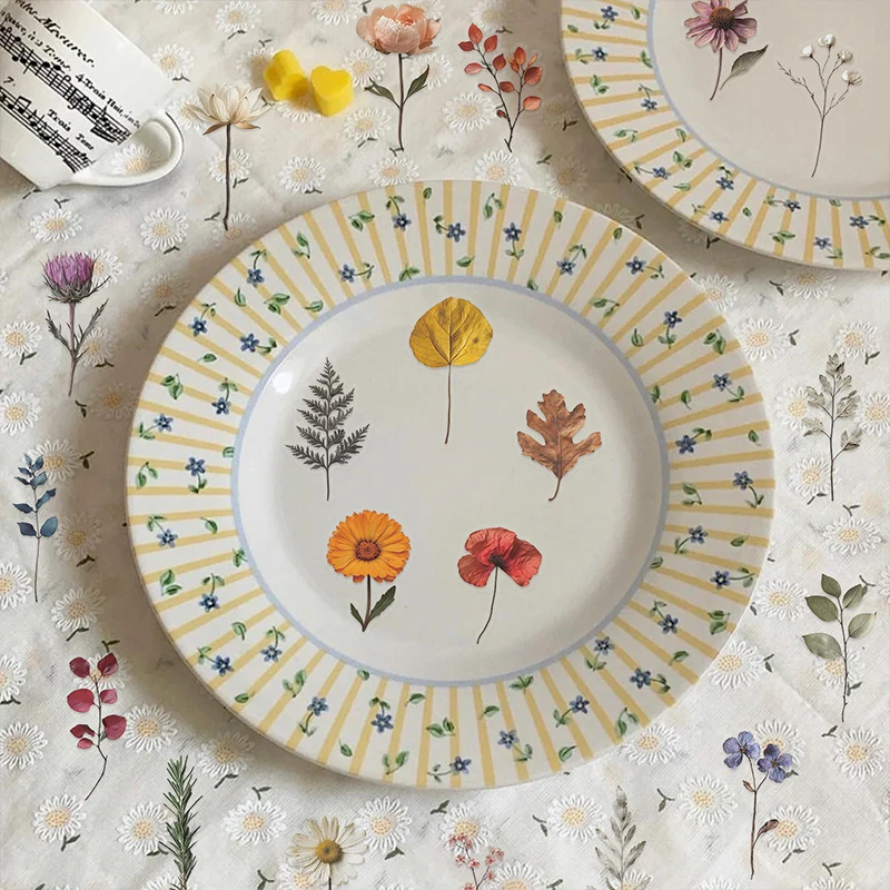 50PCS 크리 에이 티브 천연 식물 표본 스티커 노트북 기타 전화 노트북 편지지 장난감에 대한 PET 투명한 낙서 데칼