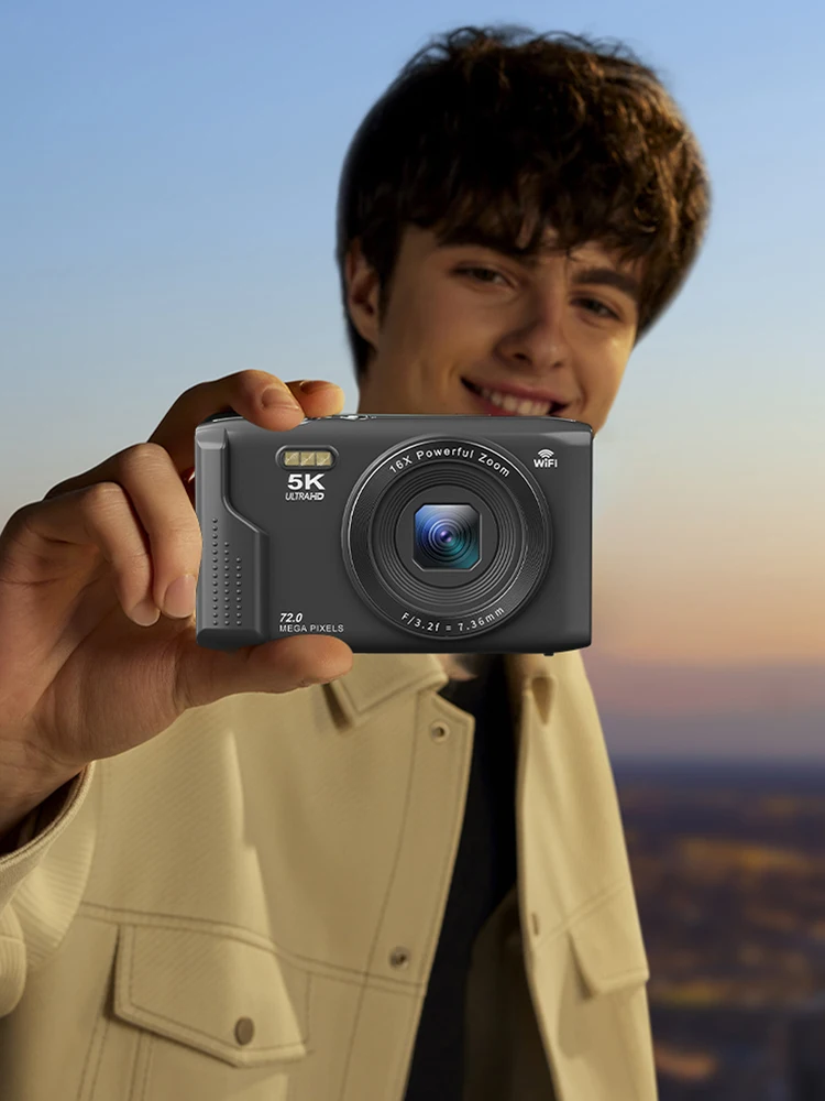 Vlogging Camera 72MP Video Camera 16X Zoom Video Recorder 2.8inch LCD Screen for Teens Beginner Adult