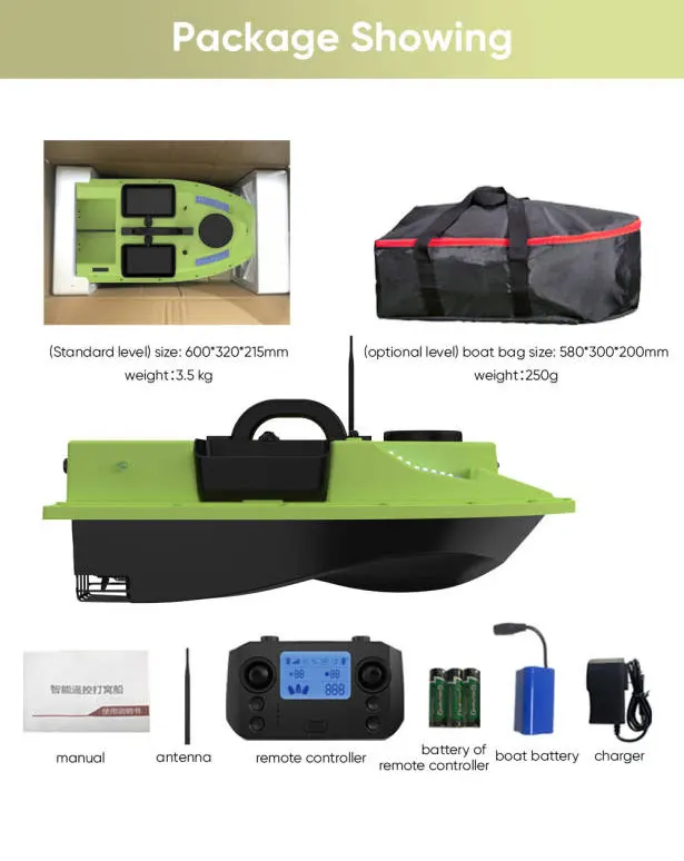 Barca da pesca RC SMT-19Y 5200mAh GPS doppio motore 500m