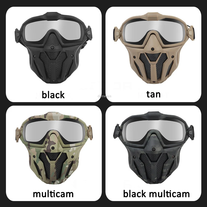 Paintball Mask Masque Airsoft de Protection Ventilé Avec Double Turbo  Ventilateur Noir