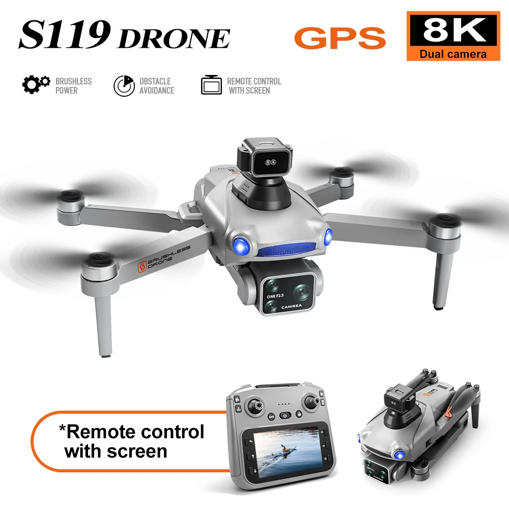 Mini Drone S119 MAX 1 Batterie plié avec sa caméra 4K HD pour transport facile