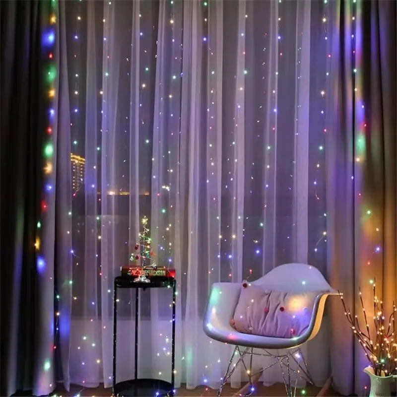 Decorative Lights 6x3M/3x3m Curtain Garland on The Window USB Power Fairy Lights Festoon with Remote New Year Garland Led Lights Bedroom Decor