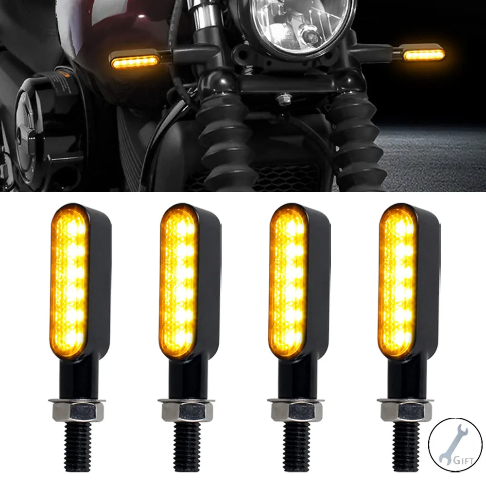 Signal Light Waterproof Mini Motorcycle Turn Signal Lamp Indicators Amber  LED Blinker Motorrad - AliExpress