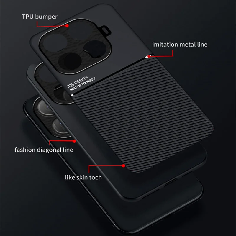 Magnetic Rugged Non-Slip Protective Case with Built-in Metal Plate
