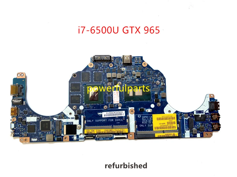 Ricondizionato Per La Scheda Madre Del Computer Portatile Dell Alienware 13 R2 Con Cpu I7-6500 + Gtx 965 Gpu 0Txydj Aap01 La-C902P Scheda Madre Testat