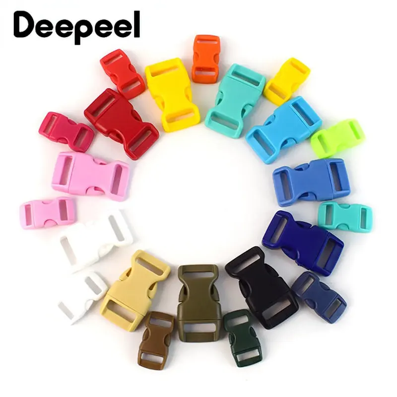 

50Pcs Plastic Release Buckle 10/15mm Bag Side Clip Clasp Adjust Paracord Bracelet Backpack Strap Belt Dog Collar DIY Accessories