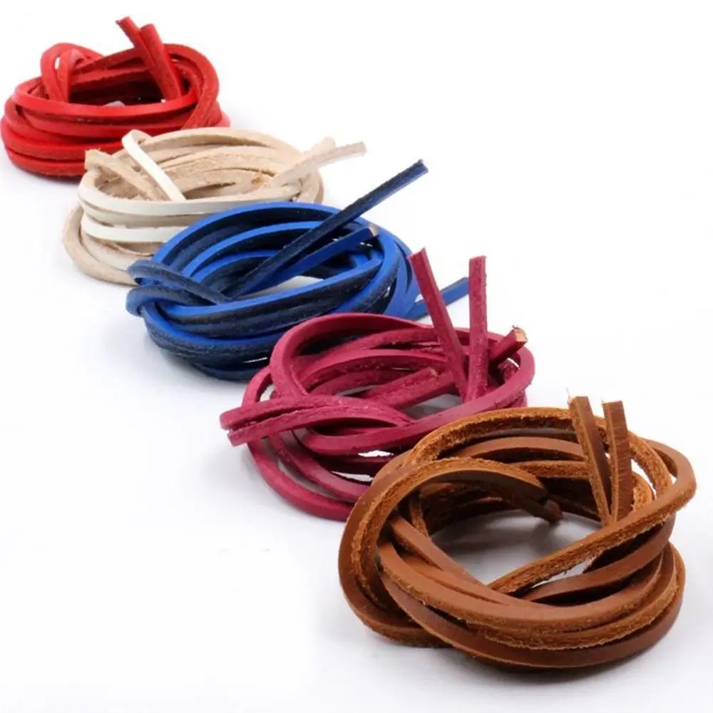 100cm Unisex Leather Boot Shoelaces - Premium Cowhide Shoe Accessories