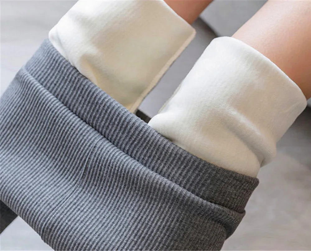 Fleece Rib Kint Leggings Frauen gerippt Stricken Strumpfhosen Winter Stretch hose Korea Japan Active Pants Thermal hose – Detail 5