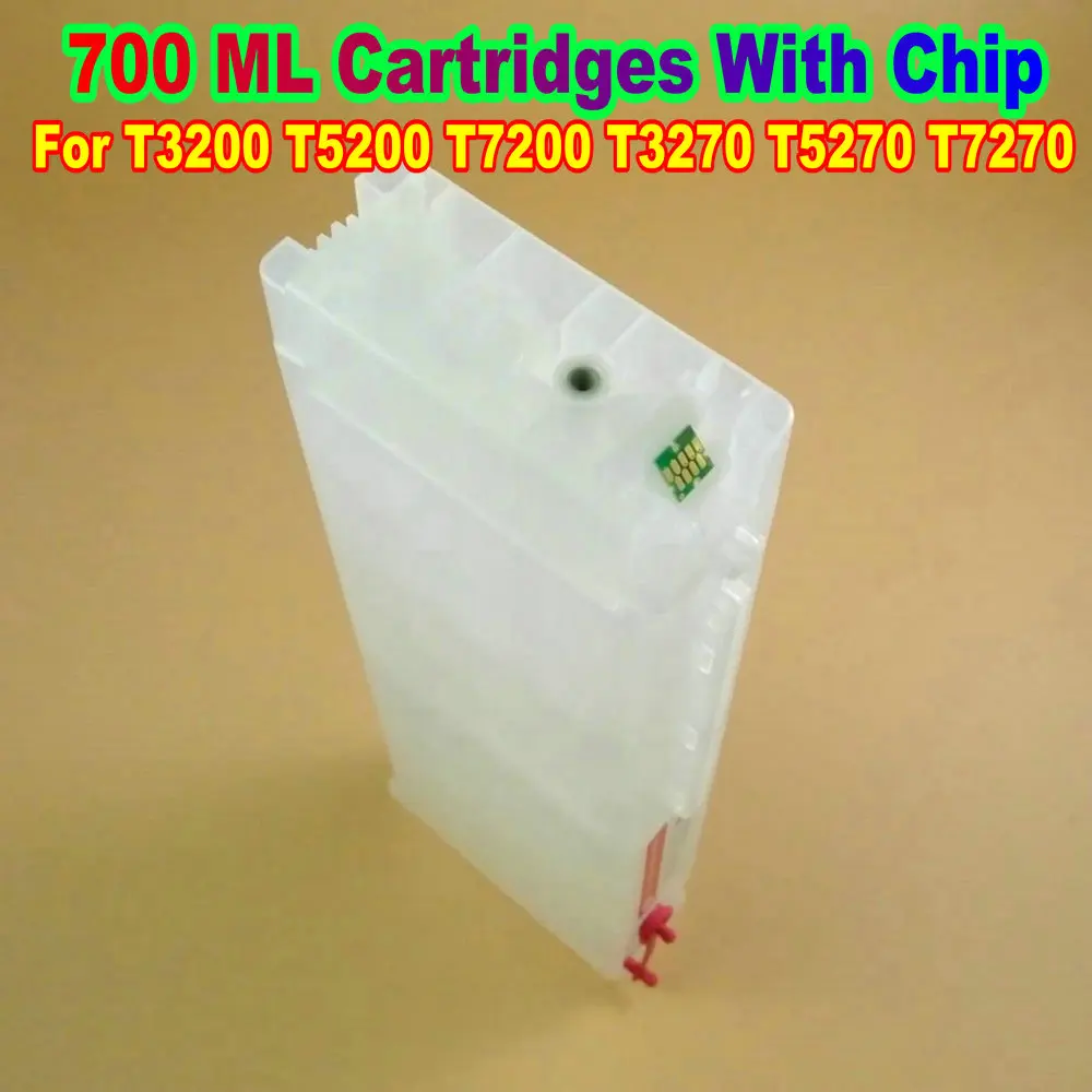 700ML Refillable Ink Cartridges With Chip For Epson SureColor T3200 T5200 T7200 T3270 T5270 T7270 Chip Stable T6941-T6945 Model