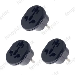 Universal Travel Adapter - EU Plug Converter for UK, US, AU to EU Power Socket (250V) (Black   3pcs)