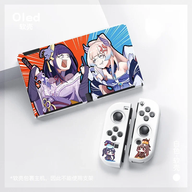 

Genshin Raiden Shogun Zhongli Ganyu TPU Soft Case for Nintendo Switch/OLED Console Controller NS Gaming Accessories